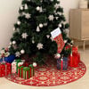 vidaXL Luxury Christmas Tree Skirt with Sock Red 150 cm Fabric