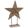 vidaXL Christmas Star Brown 59.5 x 18 x 74 cm Solid Teak Wood