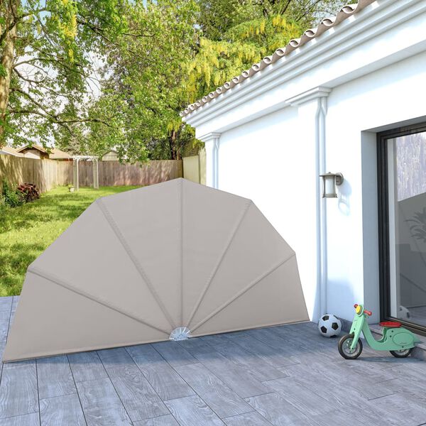 vidaXL Collapsible Terrace Side Awning Cream 200 cm