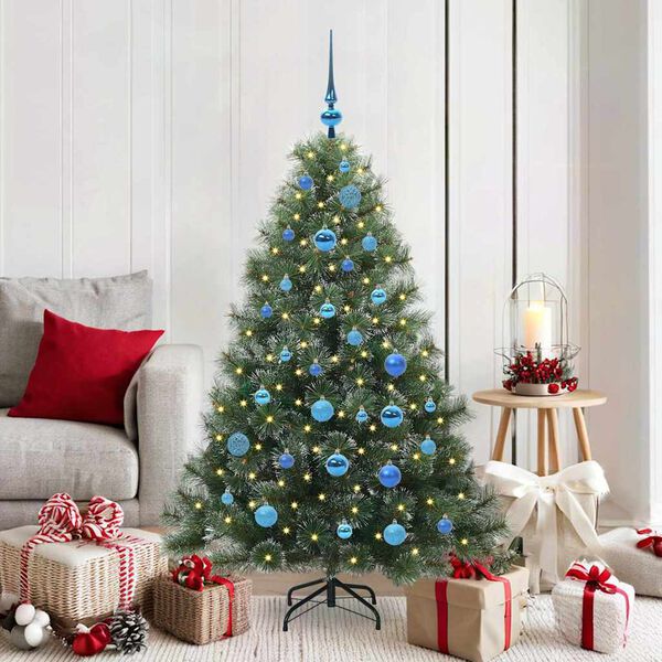 vidaXL Artificial Christmas Tree with 150 LEDs Green 150 cm PE and PVC