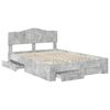 vidaXL Bed Frame Concrete Grey 160 x 200 cm Engineered Wood