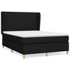 vidaXL Box Spring Bed with Mattress Black 140x190 cm Fabric
