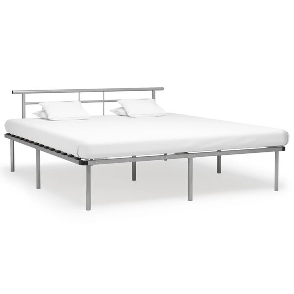 vidaXL Bed Frame without Mattress Grey Metal 200x200cm