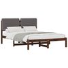 vidaXL Bed Frame with Upholstered Headboard Dark Brown and Light Grey