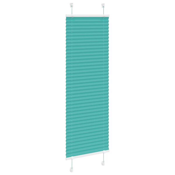vidaXL Pleated Blind Petrol Green 45x100 cm Fabric Width 44.4 cm Polyester