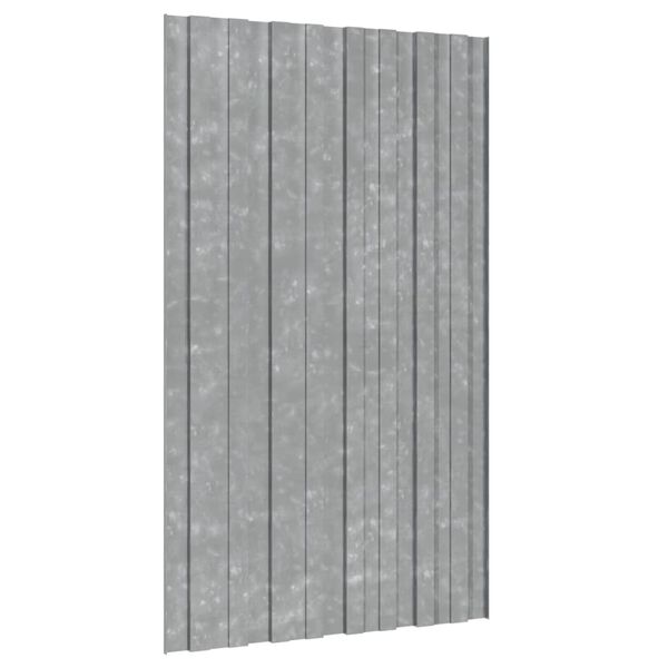 vidaXL Roof Panels 36 pcs Galvanised Steel Silver 80x45 cm