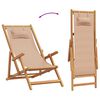vidaXL Folding Beach Chairs 2 pcs Taupe Fabric and Solid Wood