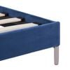 vidaXL Bed Frame with LED without Mattress Blue Fabric 150x200 cm King Size
