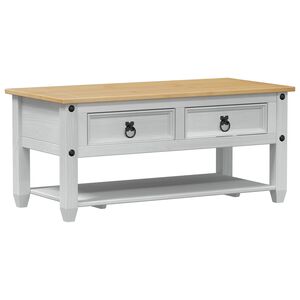 vidaXL Coffee Table White 100 x 48 x 45 cm Solid Pine Wood