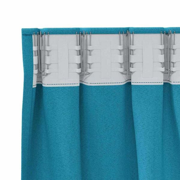vidaXL Blackout Curtains with Rings 2 pcs Turquoise 245 x 140 cm