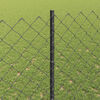 vidaXL Fence with Post Grey 1.4 x 25 m Steel and PVC