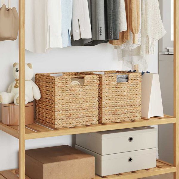 vidaXL Storage Baskets 2 pcs Natural 28 x 28 x 28 cm Water hyacinth