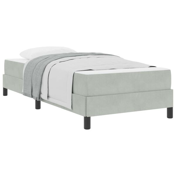 vidaXL Box Spring Bed with Mattress Light Grey 100 x 210 cm Fabric