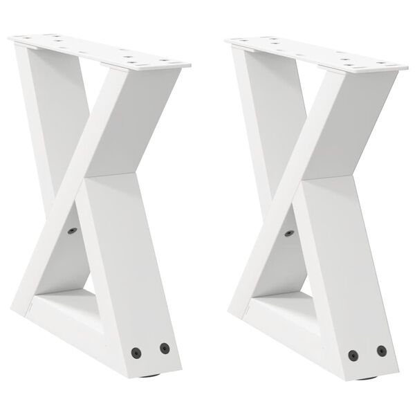 vidaXL Coffee Table Legs 2 pcs White 40x(30-31.3) cm Steel