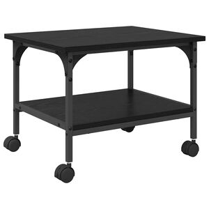 vidaXL Printer Stand Black Oak 50 x 40 x 38 cm Engineered Wood