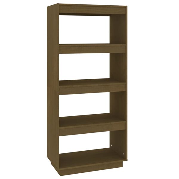vidaXL Book Cabinet/Room Divider Honey Brown 60x35x135 cm Solid Pinewood
