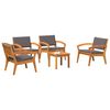 vidaXL Bistro Set 5 pcs Brown 59.5 x 70.5 x 72.5 cm Polyester