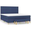 vidaXL Box Spring Bed with Mattress Blue 160x200 cm Fabric