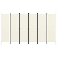 vidaXL 6-Panel Room Divider Cream White 300x180 cm