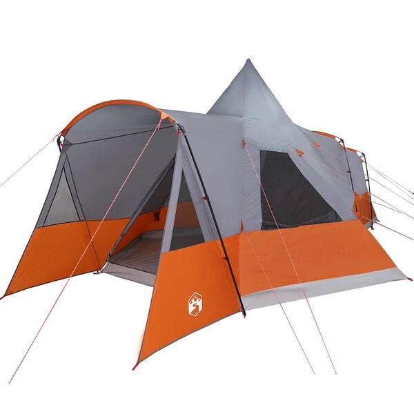 vidaXL Teepee Tent with Roof Grey and Orange 720 x 465 x 295 cm