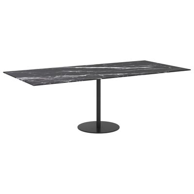 vidaXL Table Top Black 100x62 cm 8mm Tempered Glass with Marble Design