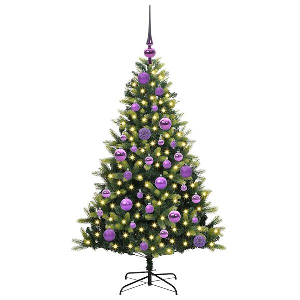 vidaXL Artificial Hinged Christmas Tree 150 LEDs Green 120 cm