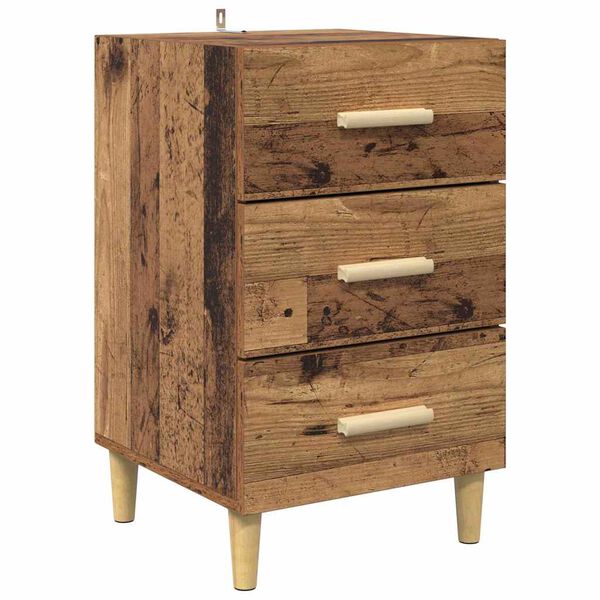 vidaXL Bedside Cabinet Old Wood 40 x 40 x 66 cm Engineered Wood