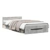 vidaXL Bed Frame with Storage with Drawer Concrete Grey 80 x 200 cm