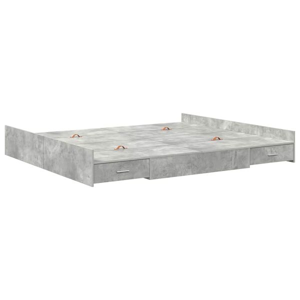 vidaXL Storage Bed Frame Concrete Grey 180 x 200 cm Engineered Wood