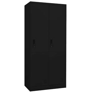 vidaXL Wardrobe | Black | Steel | 80x50x180 cm | Wardrobe | Rectangular