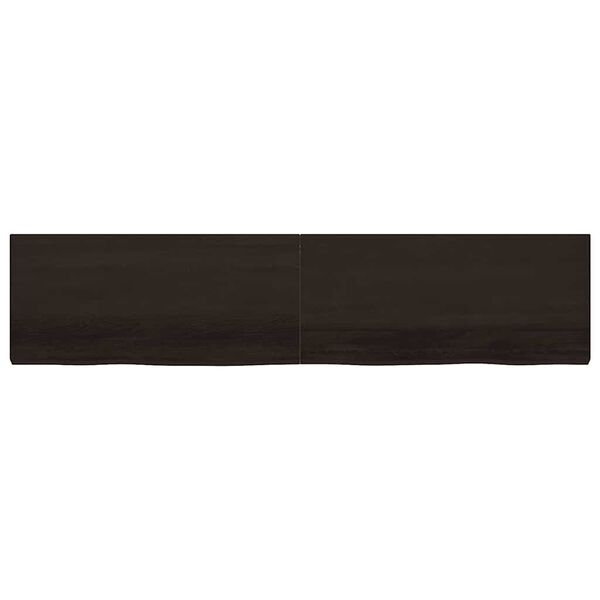 vidaXL Wall Shelf Dark Brown 220x50x(2-6) cm Treated Solid Wood Oak