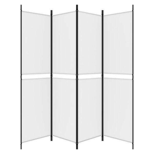 vidaXL 4-Panel Room Divider White 200x200 cm Fabric