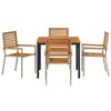 vidaXL Garden Dining Set 5 pcs Beige and Brown Poly Rattan