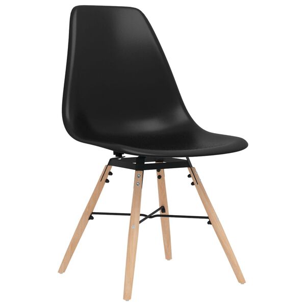 vidaXL Dining Chairs 4 pcs Black PP