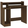 vidaXL Desk with LED Lights Brown Oak 97x45x90 cm Engineered Wood