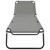 vidaXL Folding Sun Lounger Folding Grey 56 x 189 x 87cm Fabric
