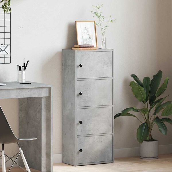 vidaXL Bookcase Concrete Grey 40x24x102 cm Engineered Wood
