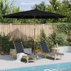 vidaXL Garden Parasol with Wooden Pole 350 cm Black