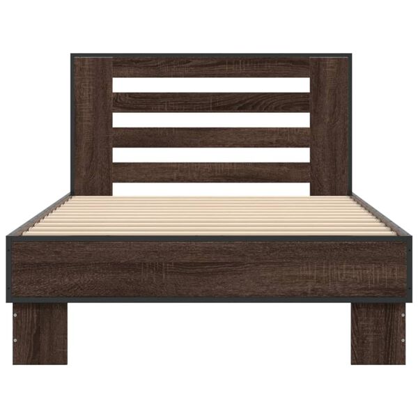 vidaXL Bed Frame without Mattress Brown Oak 100x200 cm