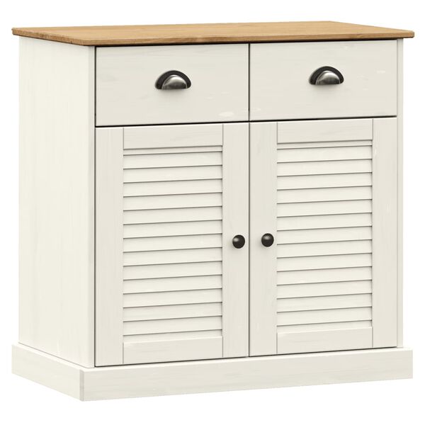 vidaXL Sideboard with Drawers VIGO 78x40x75 cm White Solid Wood Pine