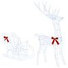 vidaXL Reindeer Pull Sleigh LOVIISA 450 LEDs Cold White