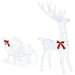 vidaXL Reindeer Pull Sleigh LOVIISA 450 LEDs Cold White