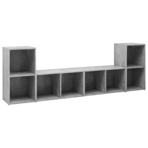vidaXL 4 Piece TV Cabinet Set Concrete Grey 72x35x36,5 cm Engineered Wood