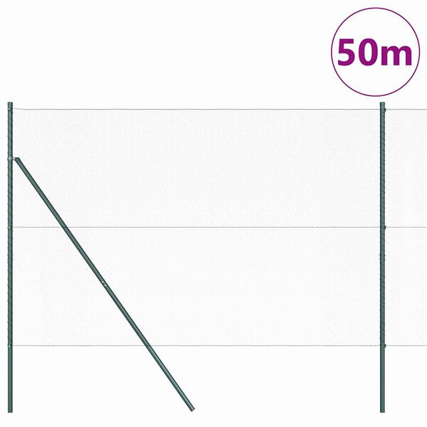 vidaXL Fence Post Grey 50 x 1.5 m (13 mm mesh) Steel and PVC