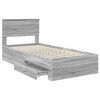 vidaXL Bed Frame with Drawer Grey Sonoma 90 x 190 cm Engineered Wood