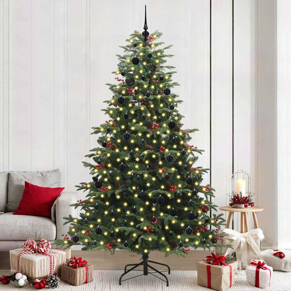vidaXL Artificial Christmas Tree with 300 LEDs with Stand Green 240 cm