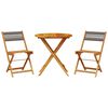 vidaXL 3 Piece Bistro Set Grey Polypropylene and Solid Wood