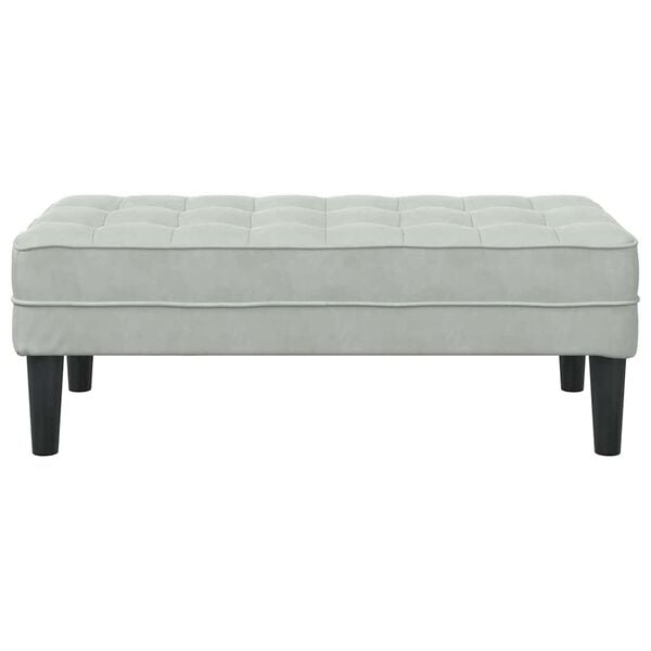 vidaXL Bench with Cushion Light Grey 113 x 57 x 39 cm Velvet