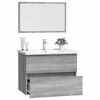 vidaXL 2 Piece Bathroom Furniture Set Grey Sonoma Engineered Wood