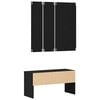 vidaXL Hallway Furniture Set 4 pcs Black Oak Engineered wood